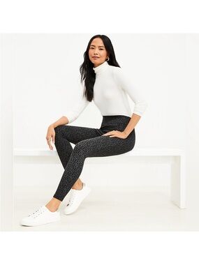 Loft Leopard Print Ponte Pants